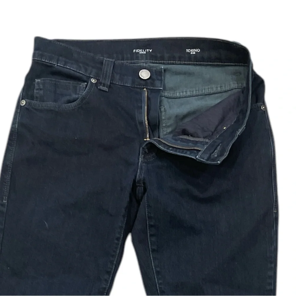 Fidelity Torino Slim Dark Wash Jeans 29 Minimal Stretch Clean Denim - Picture 6 of 11